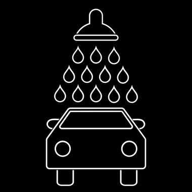 Araba duş anahat vektör simgesi