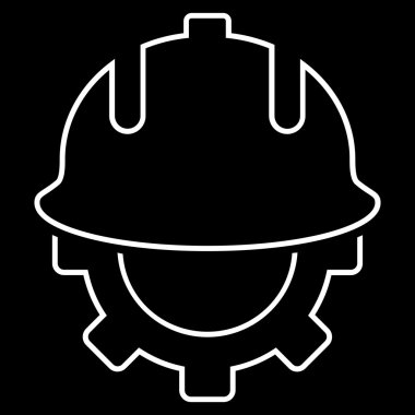 Geliştirme kask anahat vektör simgesi