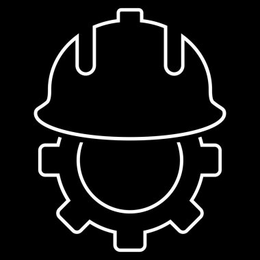 Geliştirme kask anahat vektör simgesi