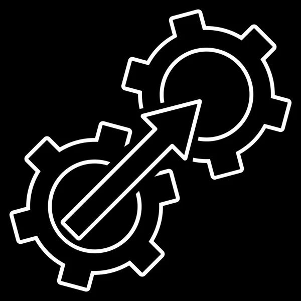 Getriebe Integration Umriss Vektor-Symbol — Stockvektor