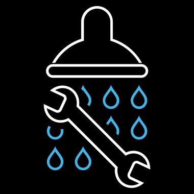 Duş sıhhi tesisat anahat vektör simgesi