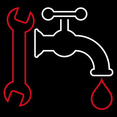 Sıhhi tesisat anahat vektör simgesi