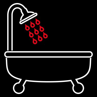 Duş Banyo anahat vektör simgesi