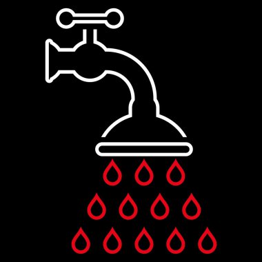 Duş musluk anahat vektör simgesi