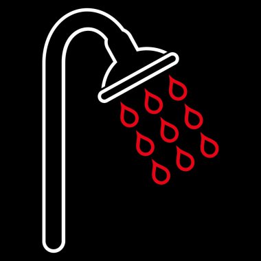 Duş anahat vektör simgesi