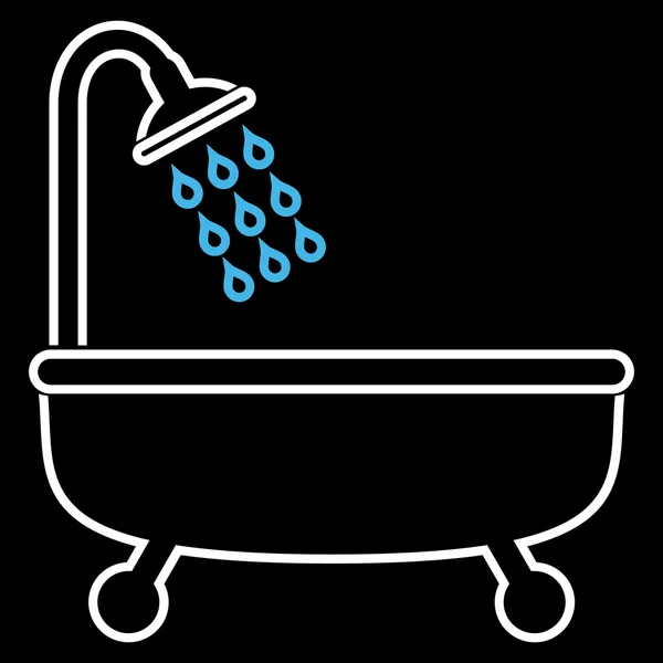 Shower Bath Outline Vector Icon — Stock Vector