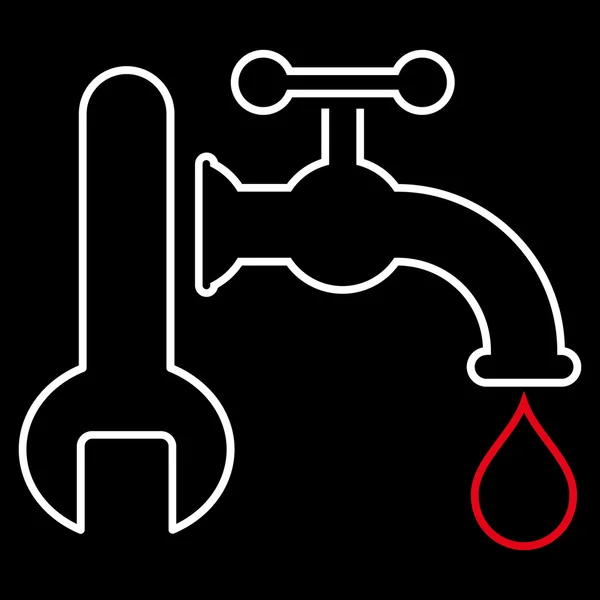 Plumbing Outline Vector Icon — Stock Vector