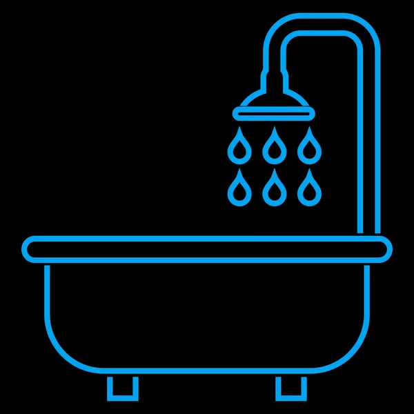 Esquema de baño de ducha Vector icono — Vector de stock