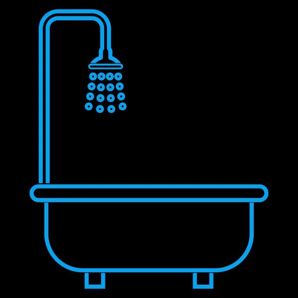 Shower Bath Outline Vector Icon — Stockvector