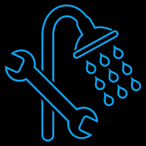 Shower Plumbing Outline Vector Icon — Stockvector