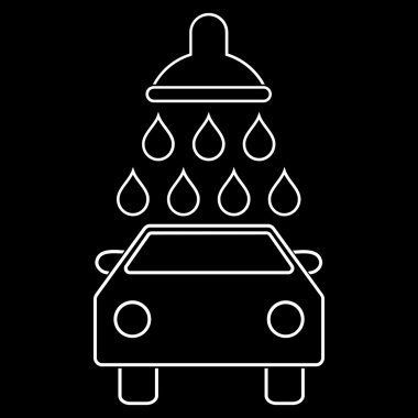 Araba duş anahat vektör simgesi