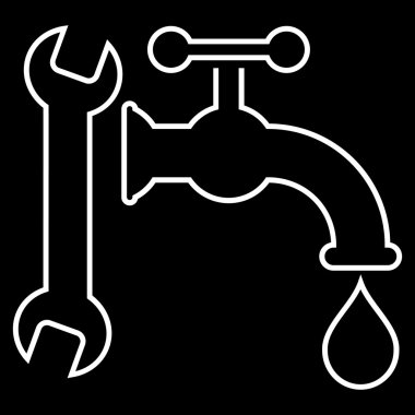 Sıhhi tesisat anahat vektör simgesi