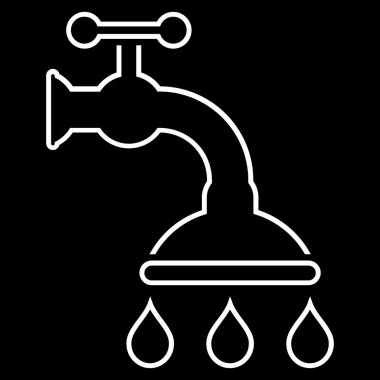 Duş musluk anahat vektör simgesi