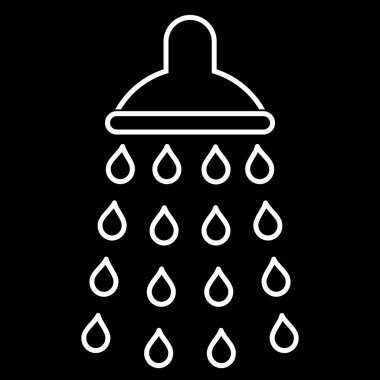 Duş anahat vektör simgesi