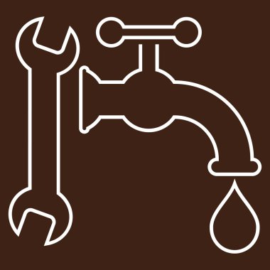 Sıhhi tesisat anahat vektör simgesi