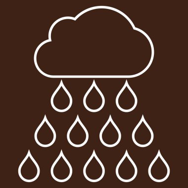 Yağmur bulutu anahat vektör simgesi