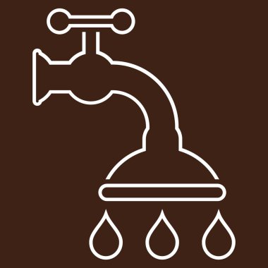 Duş musluk anahat vektör simgesi