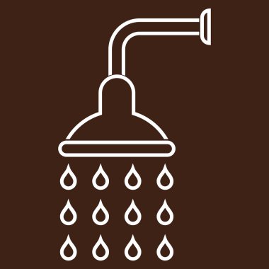 Duş anahat vektör simgesi