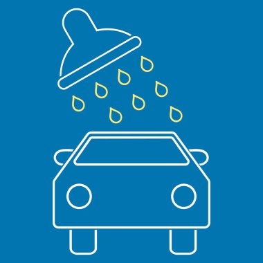 Oto yıkama anahat vektör simgesi