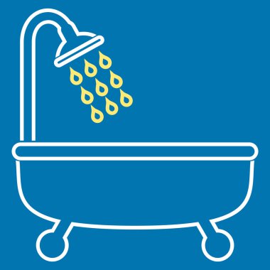 Duş Banyo anahat vektör simgesi