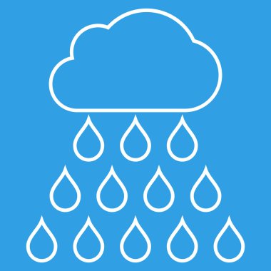 Yağmur bulutu anahat vektör simgesi