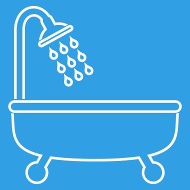 Duş Banyo anahat vektör simgesi
