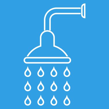 Duş anahat vektör simgesi