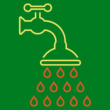 Duş musluk anahat vektör simgesi