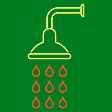 Duş anahat vektör simgesi