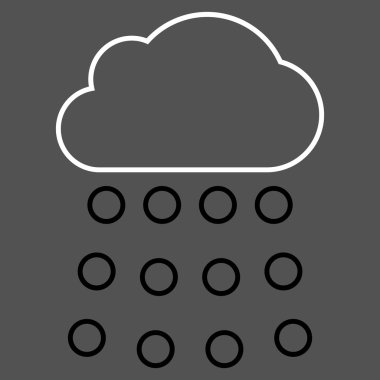 Yağmur bulutu anahat vektör simgesi