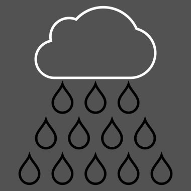 Yağmur bulutu anahat vektör simgesi