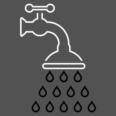 Duş musluk anahat vektör simgesi