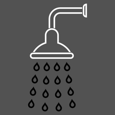 Duş anahat vektör simgesi