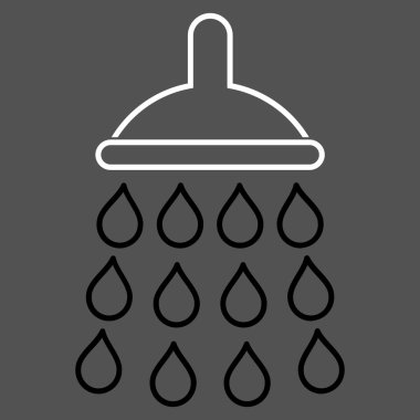 Duş anahat vektör simgesi