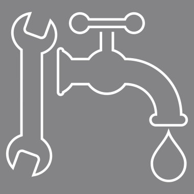 Sıhhi tesisat anahat vektör simgesi