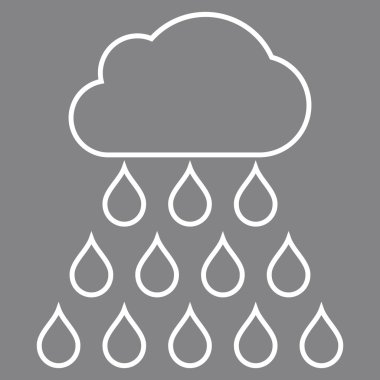 Yağmur bulutu anahat vektör simgesi
