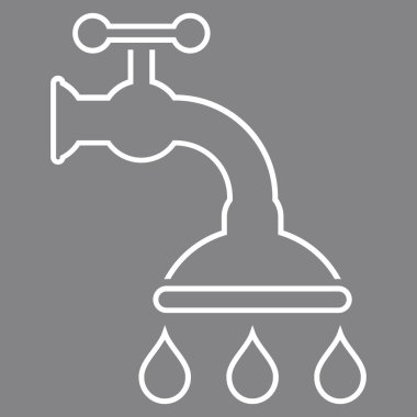 Duş musluk anahat vektör simgesi