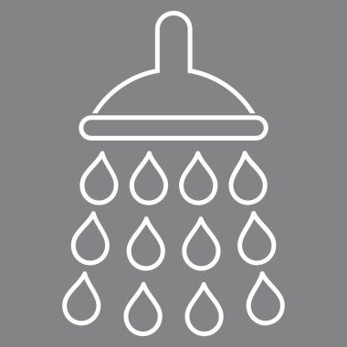 Duş anahat vektör simgesi