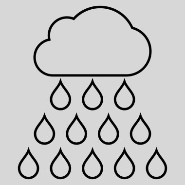 Yağmur bulutu anahat vektör simgesi