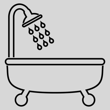 Duş Banyo anahat vektör simgesi