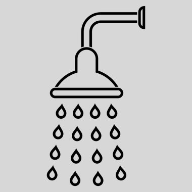 Duş anahat vektör simgesi