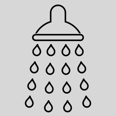 Duş anahat vektör simgesi