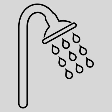 Duş anahat vektör simgesi