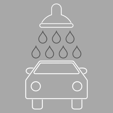 Araba duş anahat vektör simgesi