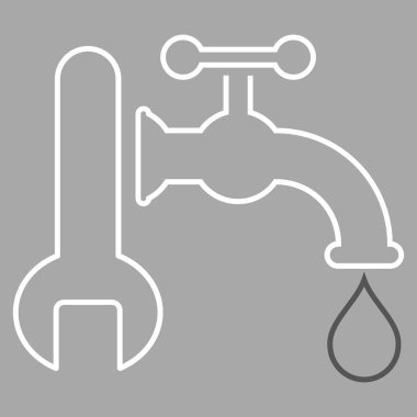 Sıhhi tesisat anahat vektör simgesi