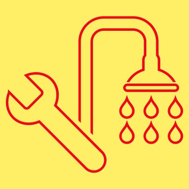 Sıhhi tesisat anahat vektör simgesi