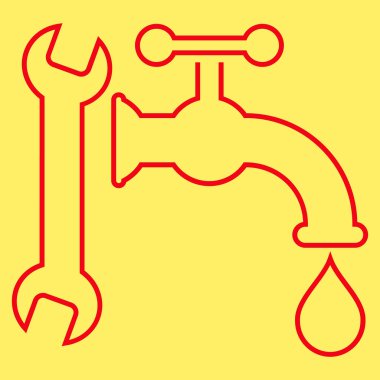 Sıhhi tesisat anahat vektör simgesi