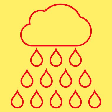 Yağmur bulutu anahat vektör simgesi