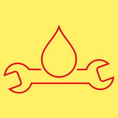 Sıhhi tesisat anahat vektör simgesi