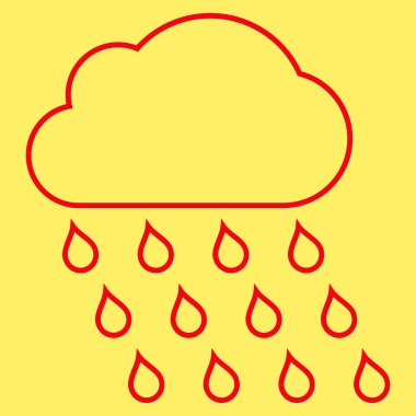 Yağmur bulutu anahat vektör simgesi